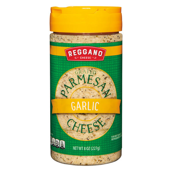 Reggano Seasoned Parmesan Cheese, Garlic 8 oz