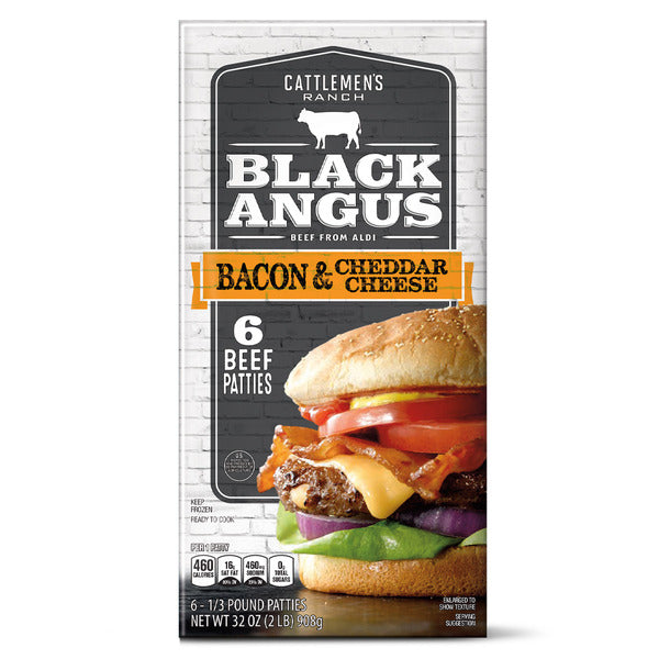 Cattlemen's Ranch Bacon & Cheddar Cheese Black Angus - 6 Patties 2 lb