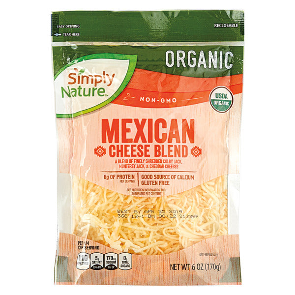 Simply Nature Shredded Organic Mexican Cheese Blend 6 oz