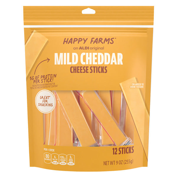 Happy Farms Mild Cheddar Cheese Snack Sticks 12 ct