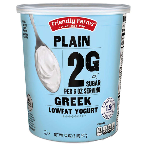 Friendly Farms Lowfat 2g Sugar Plain Greek Yogurt 32 oz