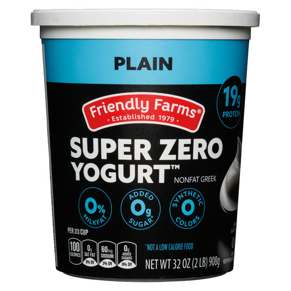 Friendly Farms Super Zero Plain Nonfat Greek Yogurt 32 oz