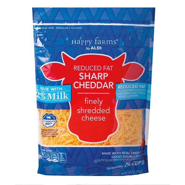 Happy Farms Shredded 2% Milk Reduced Fat Sharp Cheddar Cheese 11 oz