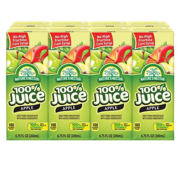 Nature's Nectar 100% Apple Juice Boxes - 8 Pack, 6.75 fl oz Juice Boxes 6.75 fl oz