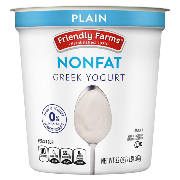 Friendly Farms Nonfat Plain Greek Yogurt 32 oz