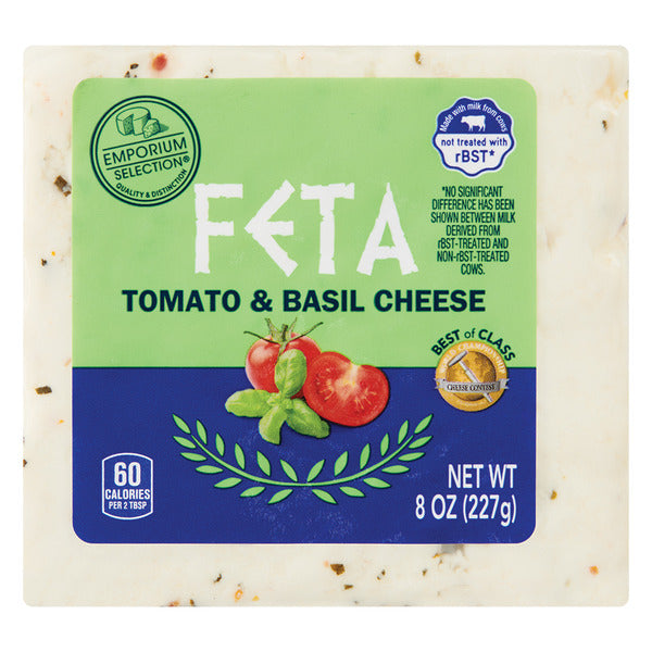 Emporium Selection Tomato and Basil Feta Cheese Block 8 oz
