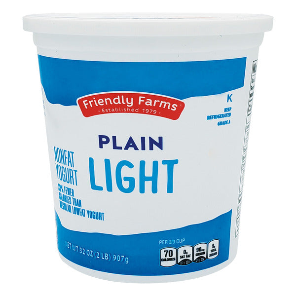 Friendly Farms Plain Light Nonfat Yogurt 32 oz