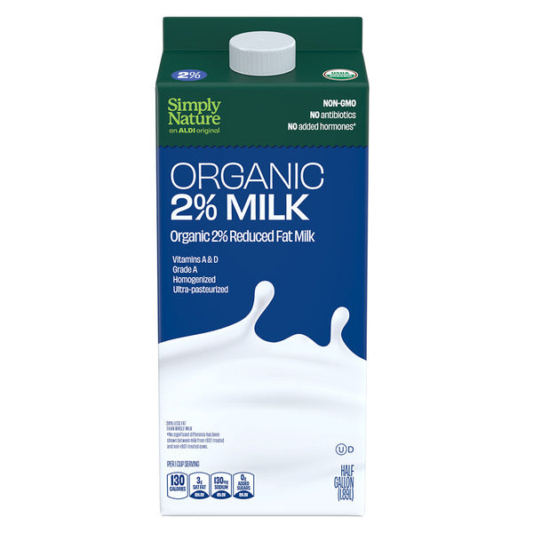 Simply Nature Organic 2% Reduced Fat Milk 64 fl oz