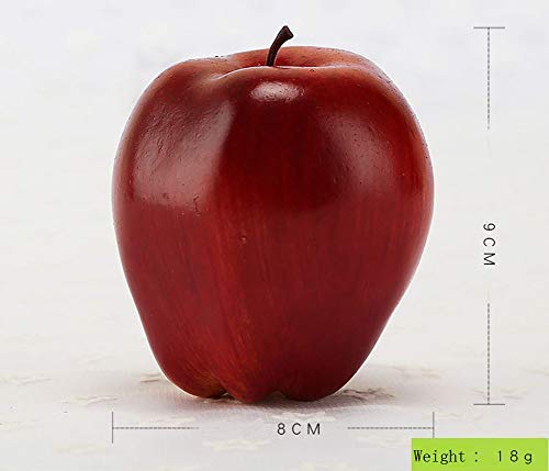 Yangshine 3 Pack Artificial Lifelike Simulation Dark Red Apples Fake Fruit