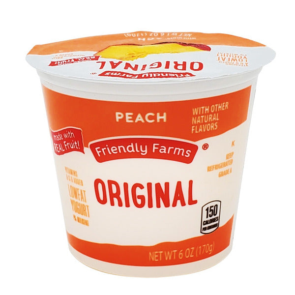 Friendly Farms Peach Original Lowfat Yogurt 6 oz