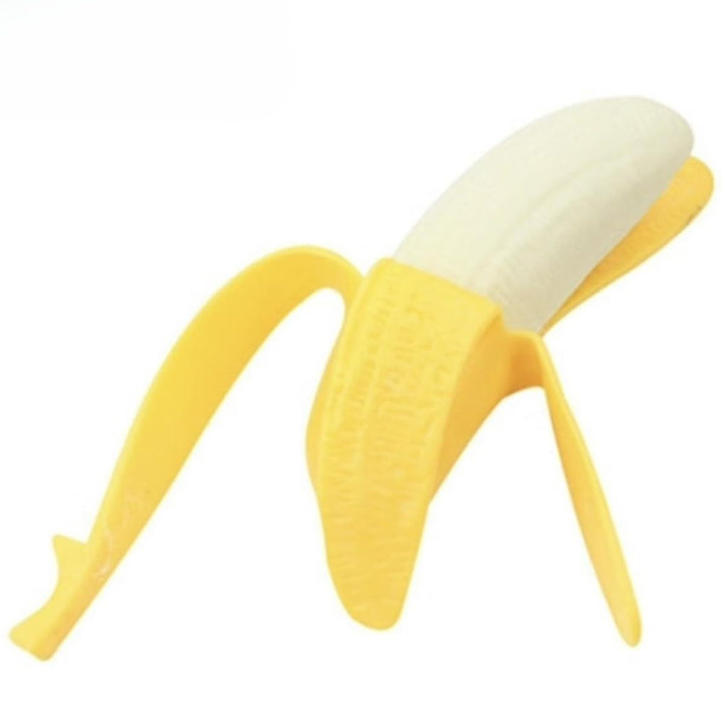 Dhjrefhhd 1Pcs Banana Squeeze Prop Fake Banana Stretchy Fidget Tool Novelty Stress Relief Funny Peeled Fake Banana Fruit Stress Tool Halloween Christmas Party April Fool's Day Decorate