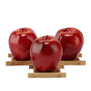 Yangshine 3 Pack Artificial Lifelike Simulation Dark Red Apples Fake Fruit