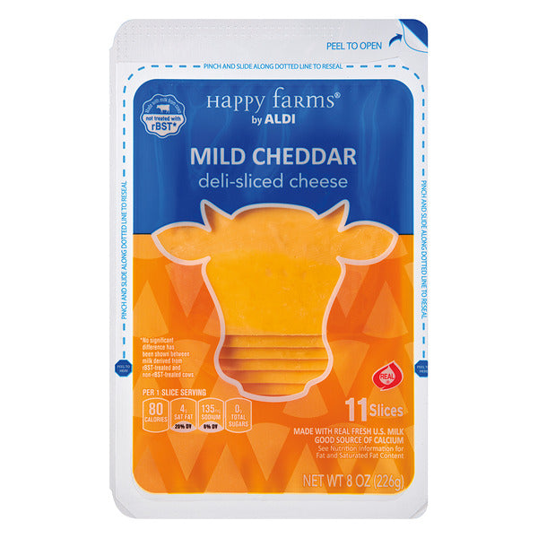 Happy Farms Deli Sliced Mild Cheddar Cheese 8 oz