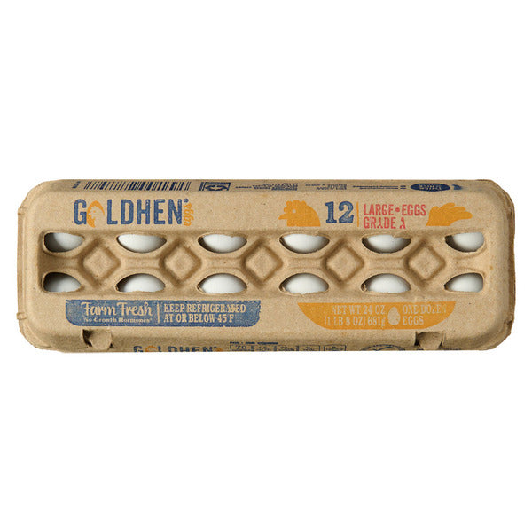 Goldhen Large Grade A Eggs - 1 Dozen 12 ct