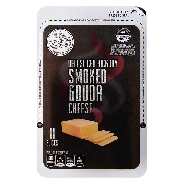 Emporium Selection Smoked Gouda Slice Cheese 8 oz