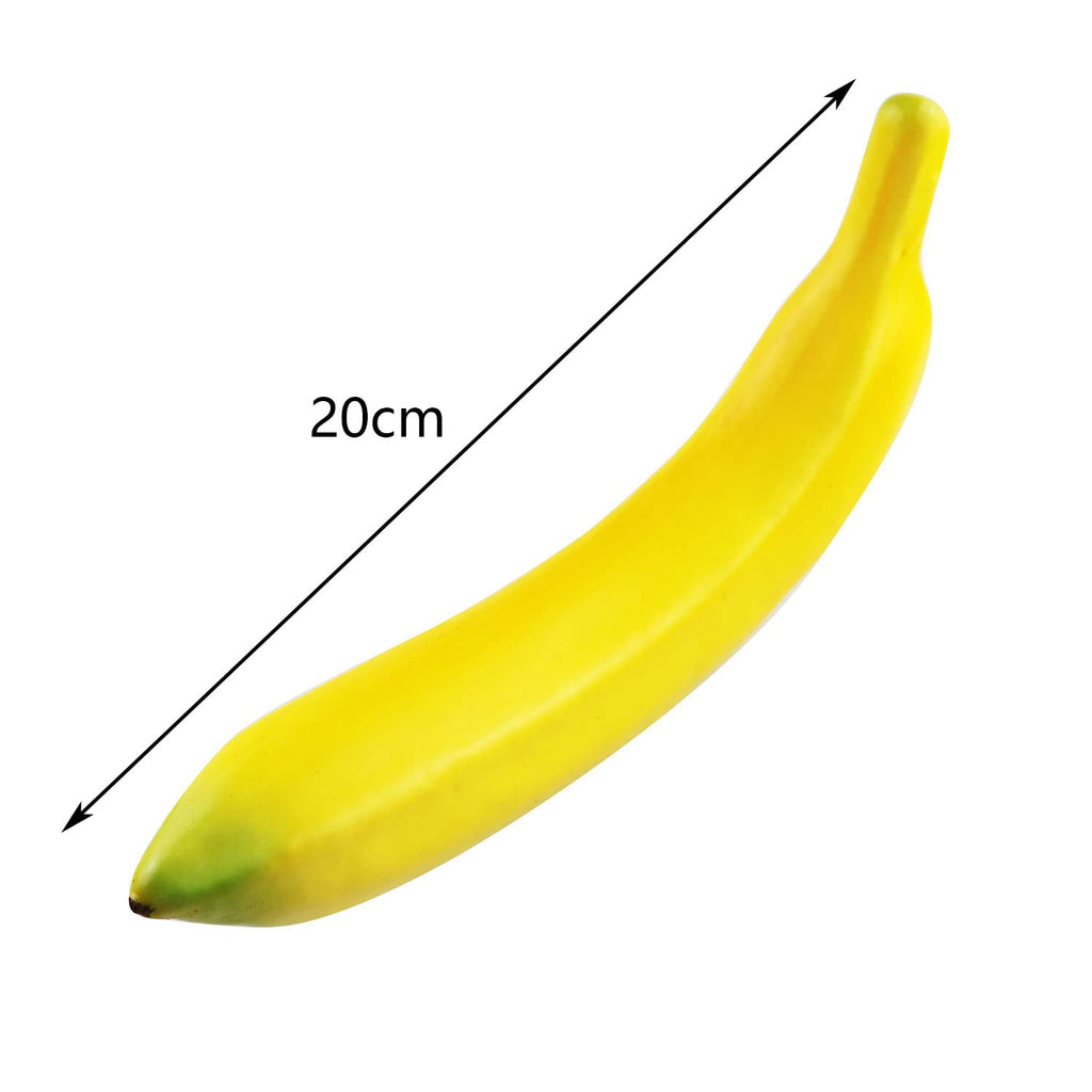 TAODAN 6pcs Fake Banana Artificial Yellow Bananas 7.8" Foam Simulated Simulation Fruit Model Decorative Food Home Party Decor