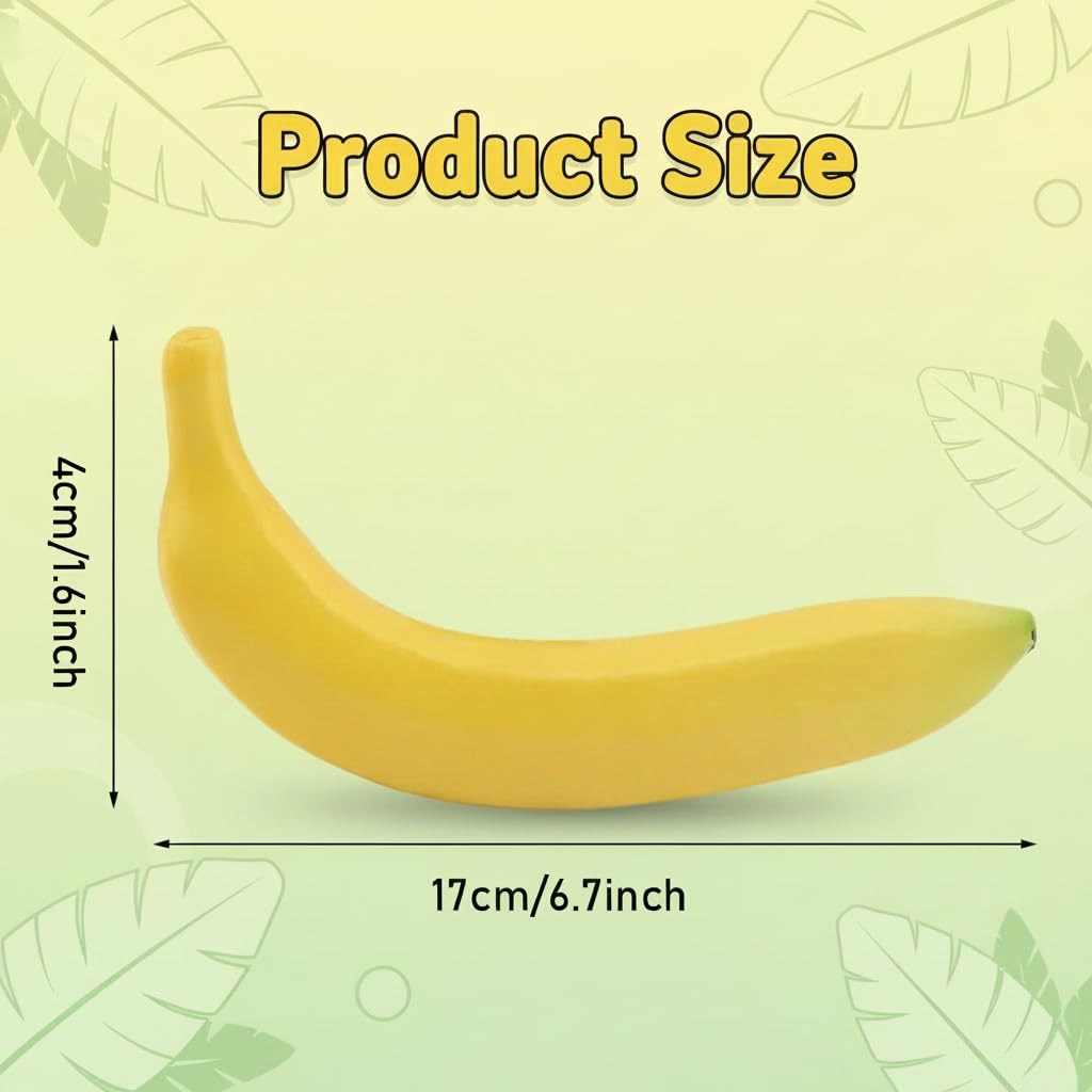 Oahtzy Realistic Plastic Artificial Banana, Simulation Lifelike Fake Fruit, Faux Banana Fake Food Model Display Photography Props for Home Decor Wedding Showcase Kitchen Display (1PC)