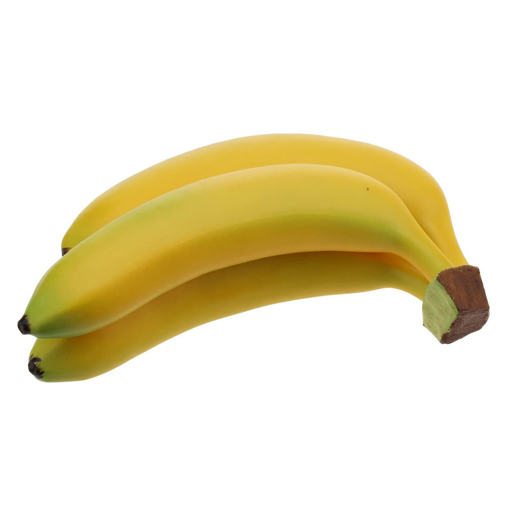 Woration Realistic Artificial 3 Heads Banana Bunch Lifelike Fruit Decor