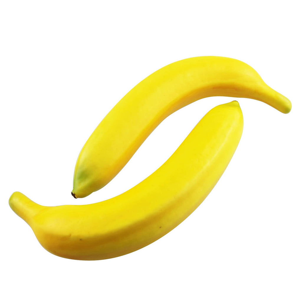 TAODAN 6pcs Fake Banana Artificial Yellow Bananas 7.8" Foam Simulated Simulation Fruit Model Decorative Food Home Party Decor