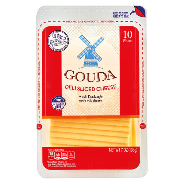 Emporium Selection Deli Sliced Gouda Cheese, 10 count 7 oz