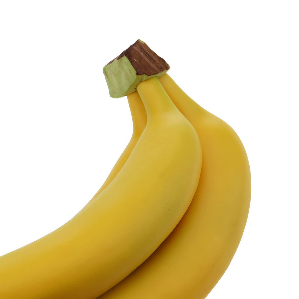 Woration Realistic Artificial 3 Heads Banana Bunch Lifelike Fruit Decor