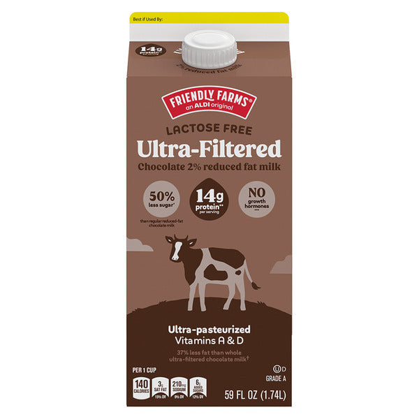 Friendly Farms Lactose Free Reduced Fat 2% Ultra-Filtered Chocolate Milk 59 fl oz