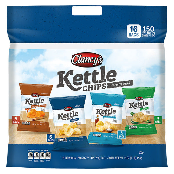 Clancy's Kettle Chips Variety Pack - 16 Bags 16 oz