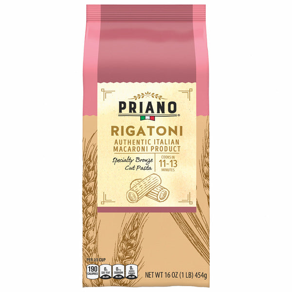 Priano Specialty Bronze Cut Rigatoni Pasta 16 oz