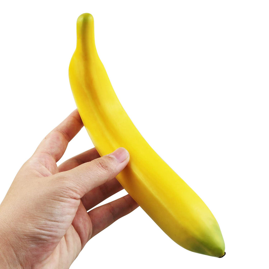 TAODAN 6pcs Fake Banana Artificial Yellow Bananas 7.8" Foam Simulated Simulation Fruit Model Decorative Food Home Party Decor