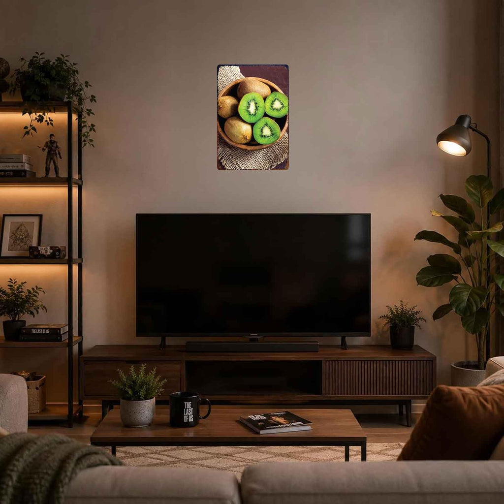 Vibrant Kiwi Fruit Metal Signs 8x12 Inch Kitchen Wall Decor