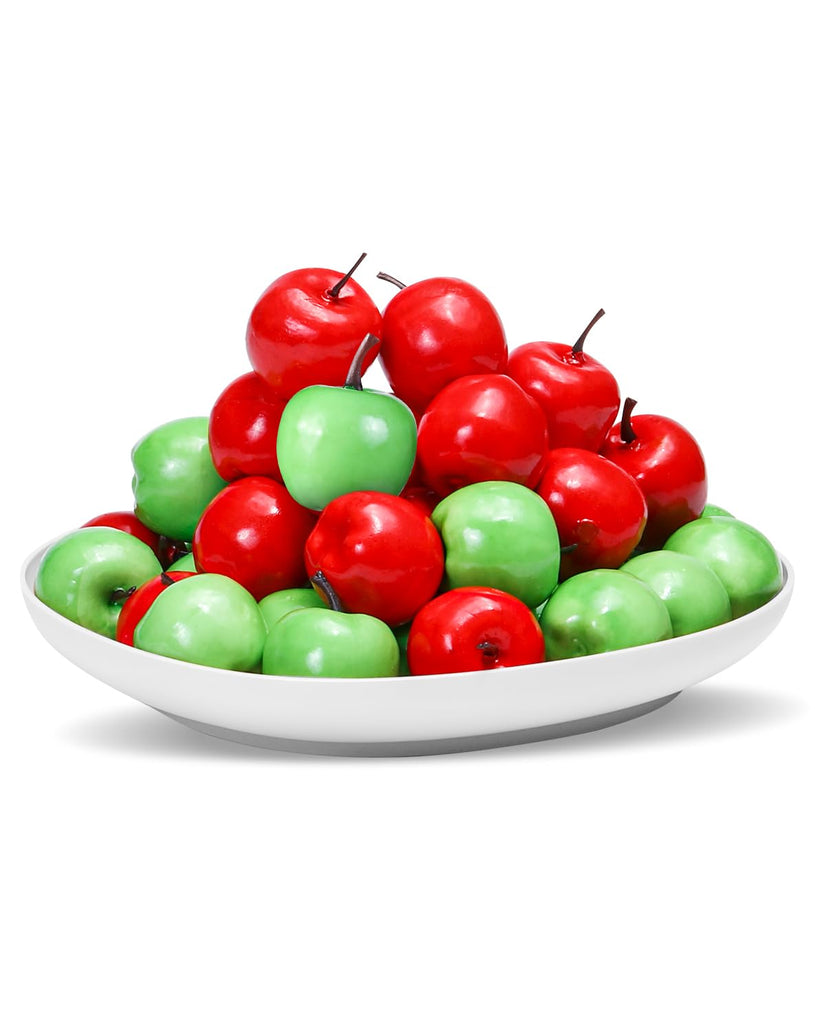 Liobelon 40 Pieces Mini Artificial Apples Mini Fake Apples