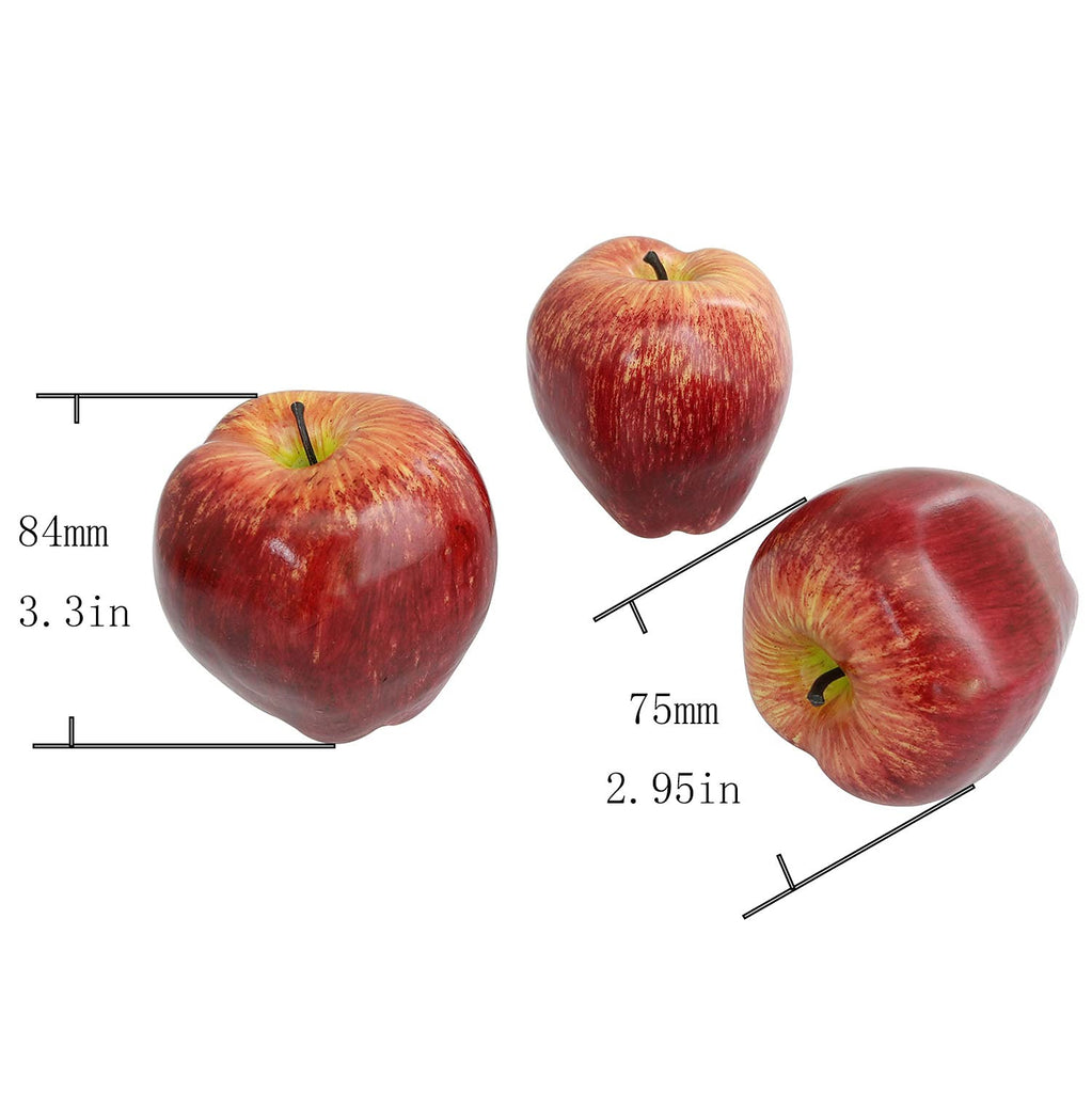 BLLNDX Artificial Red Apple 4PCS High Simulation Plastic Fake Red Apples Realistic Lifelike Artificial Fruits Model for Home Kitchen Party Wedding Decoration