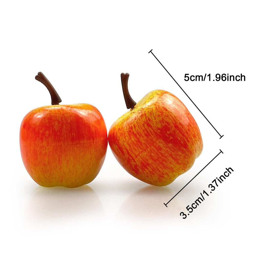 Lorigun 30pcs Artificial Lifelike Simulation 1.3" Mini Red Apples Fake Fruits Photography Props Model