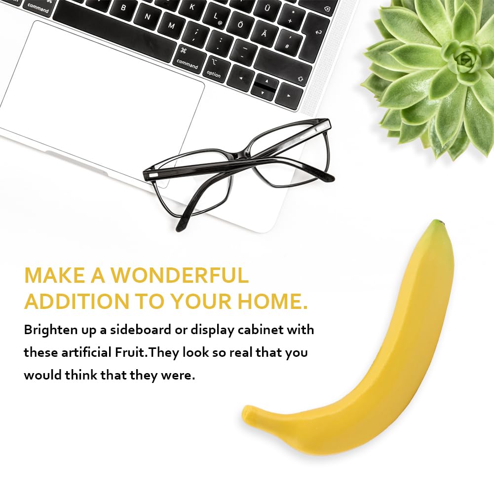 Zornaveli Fake Banana, Artificial Fake Fruit, 1PCS Plastic Yellow Banana for Home Decoration, Great for Party Decor, Pillars, Hanging Roof, Car Decor