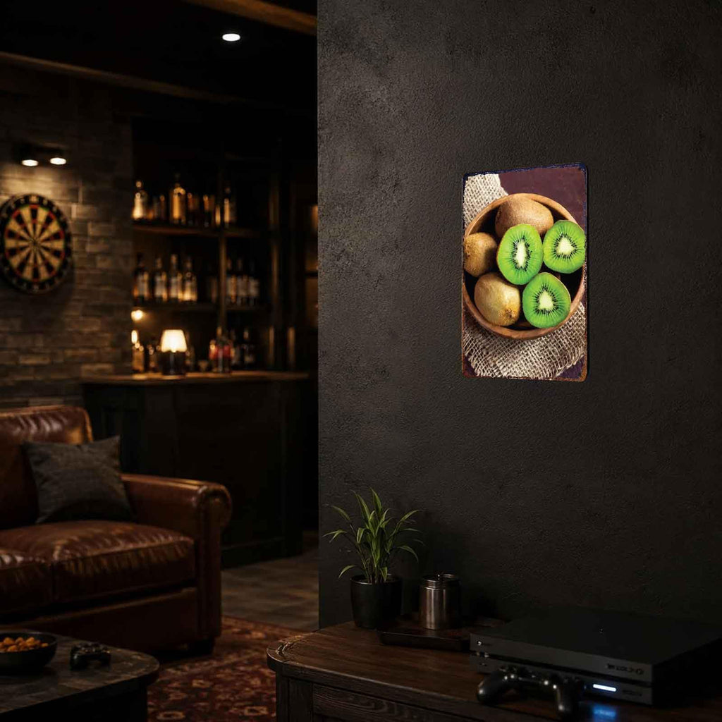 Vibrant Kiwi Fruit Metal Signs 8x12 Inch Kitchen Wall Decor
