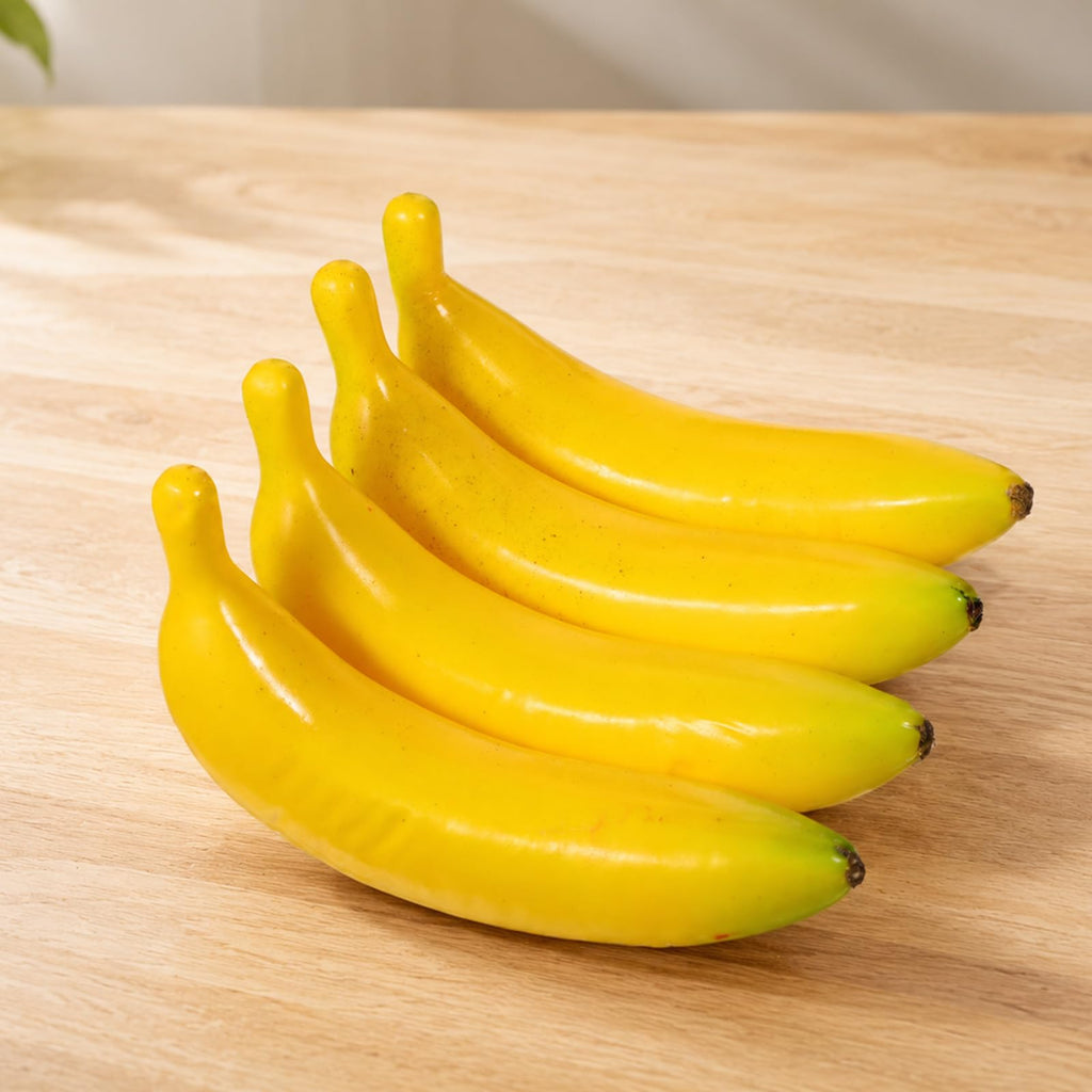 4 PCS Realistic Fake Banana Artificial Plastic Banana Lifelike Plastic Foam