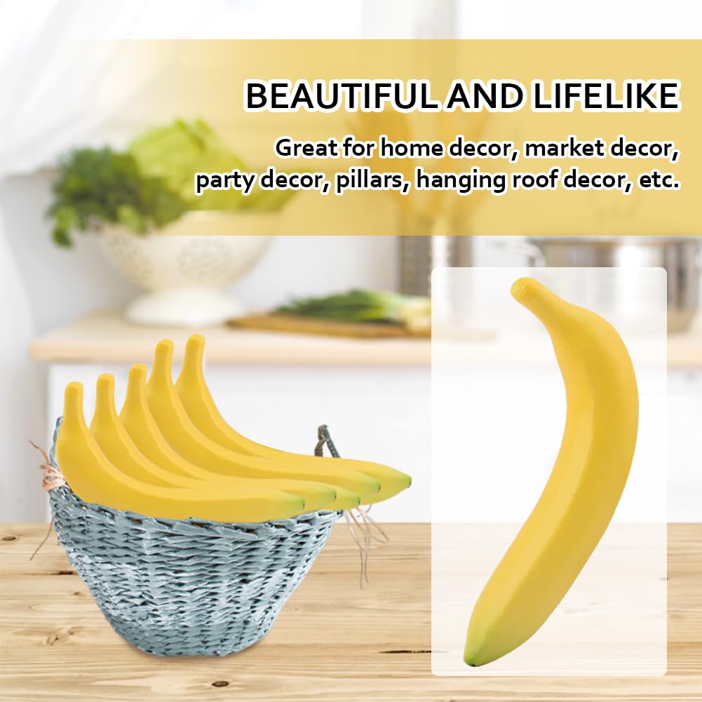 4 Pack Artificial Banana, Realistic Foam Fake Banana Fruit, Fake Food Model