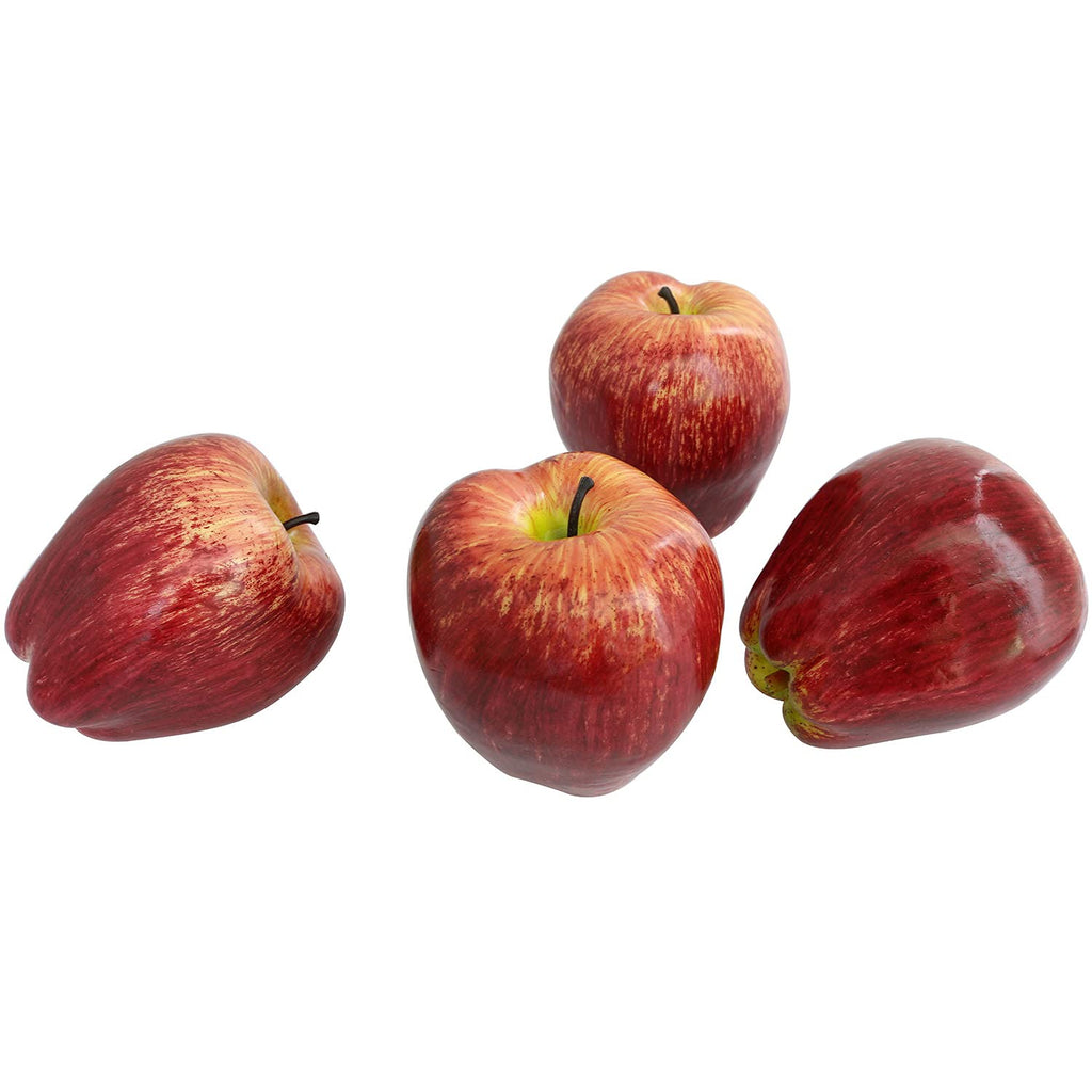 BLLNDX Artificial Red Apple 4PCS High Simulation Plastic Fake Red Apples Realistic Lifelike Artificial Fruits Model for Home Kitchen Party Wedding Decoration