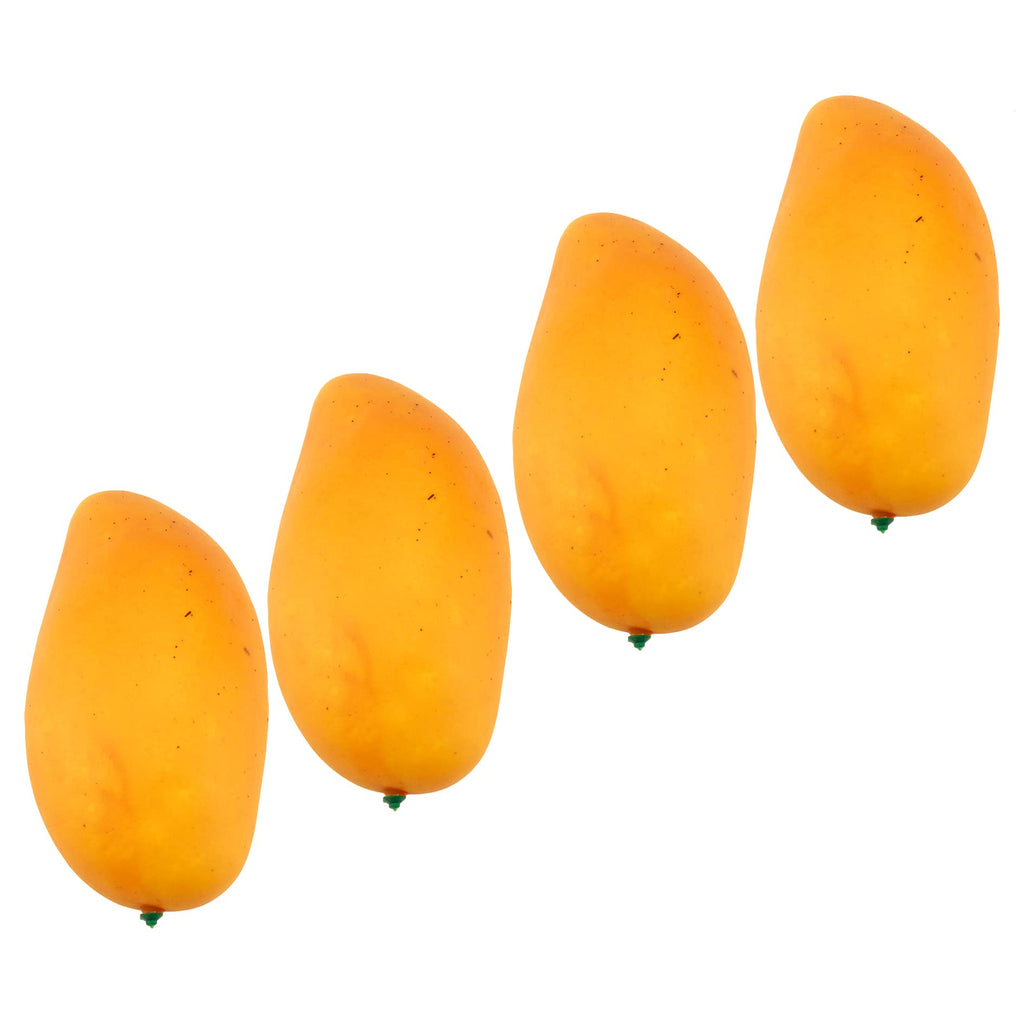 HEVSTIL 4Pk Artificial Green Mangoes, Lifelike Fake Fruit for Kitchen Decor