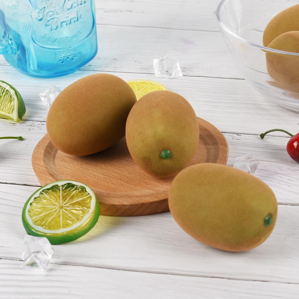 LUEYAO Fake Kiwi Fruit Yellow Lifelike for Kitchen Party Decor 6PCS