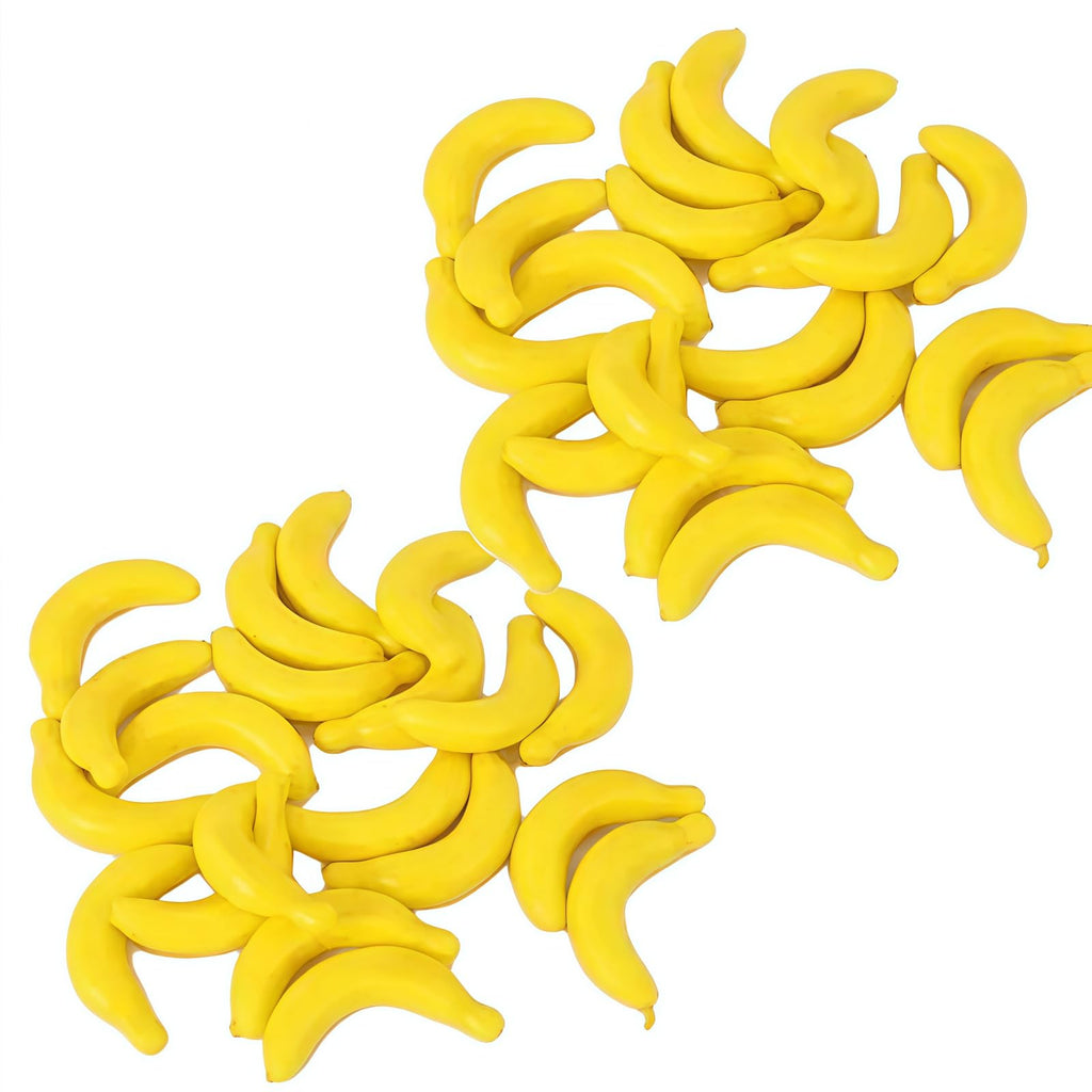 40 Pcs Yellow Mini Fake Banana Fruit, Artificial Banana Props, Plastic Foam Vegetables Fruit as Home Party Ornament Craft Props Gift,Simulation Fruit Props for Photography Blenders and Sponges 3-6CM
