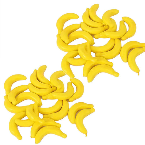 40 Pcs Yellow Mini Fake Banana Fruit, Artificial Banana Props, Plastic Foam Vegetables Fruit as Home Party Ornament Craft Props Gift,Simulation Fruit Props for Photography Blenders and Sponges 3-6CM