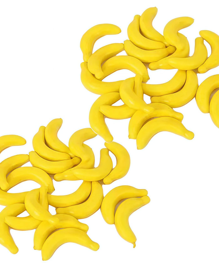 40 Pcs Yellow Mini Fake Banana Fruit, Artificial Banana Props, Plastic Foam Vegetables Fruit as Home Party Ornament Craft Props Gift,Simulation Fruit Props for Photography Blenders and Sponges 3-6CM