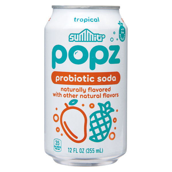 Summit Popz Tropical Probiotic Soda 12 fl oz