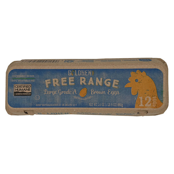 Goldhen Free Range Large Grade A Brown Eggs - 12 Count 24 oz