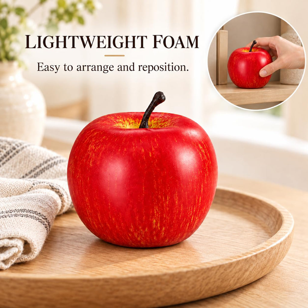 ABOOFAN Artificial Red Apple Decor, Lifelike Foam Apple