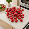 20PCS Realistic Artificial Cherries, Fake Fruit Decor - Lifelike Red Cherry for Kitchen, Party, Wedding, Table Centerpiece, Photography Props, DIY Crafts - Non-Toxic PVC, Bulk Fake Cherries