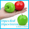 Lorigun 20 Pcs Fake Apples, Artificial Fruits Faux Red Apples for Home Decoration Christmas Party Lifelike Apple for Crafts, Fake Fruits for Kitchen Display Photography Prop, 10 Red+10 Green