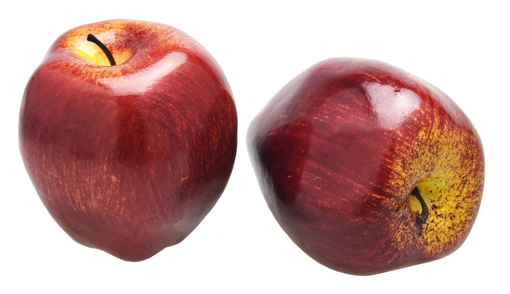 JEDFORE Fake Dark Red Apple Simulation Artificial Lifelike Plastic Red Delicious Apples Set Fake Fruit for Home House Kitchen Wedding Party Decoration Photography (8Pcs)