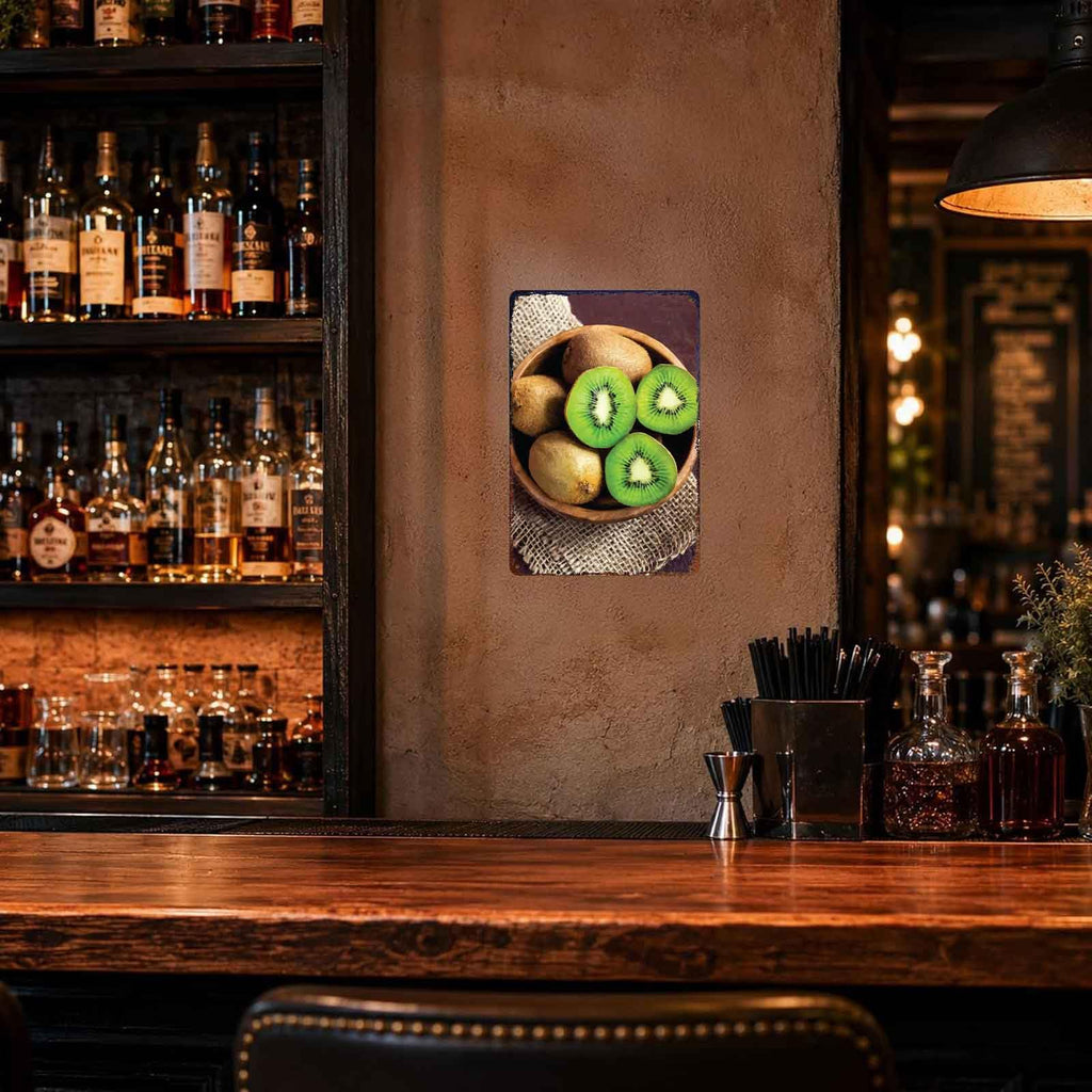 Vibrant Kiwi Fruit Metal Signs 8x12 Inch Kitchen Wall Decor